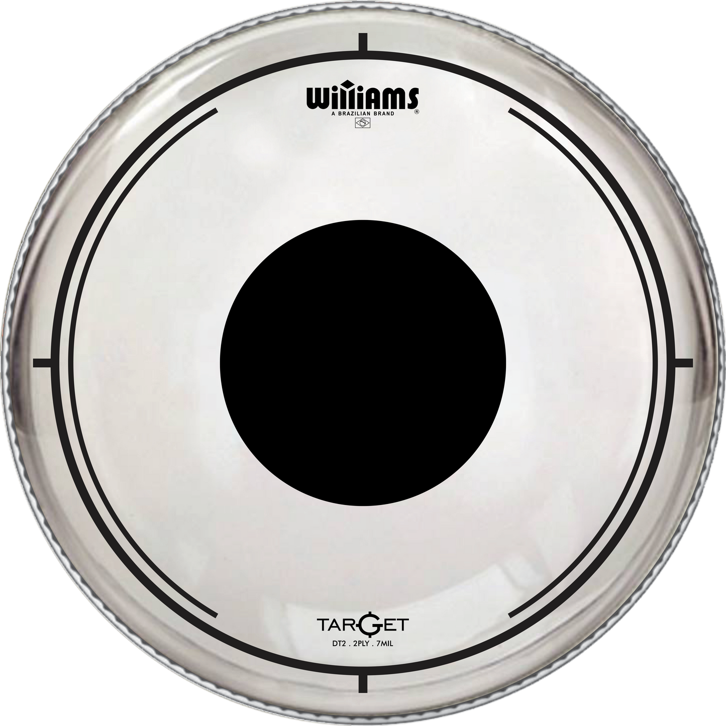 Williams 22" DP Clear Oil Target Dot Drumhead (DT2-7MIL-22)