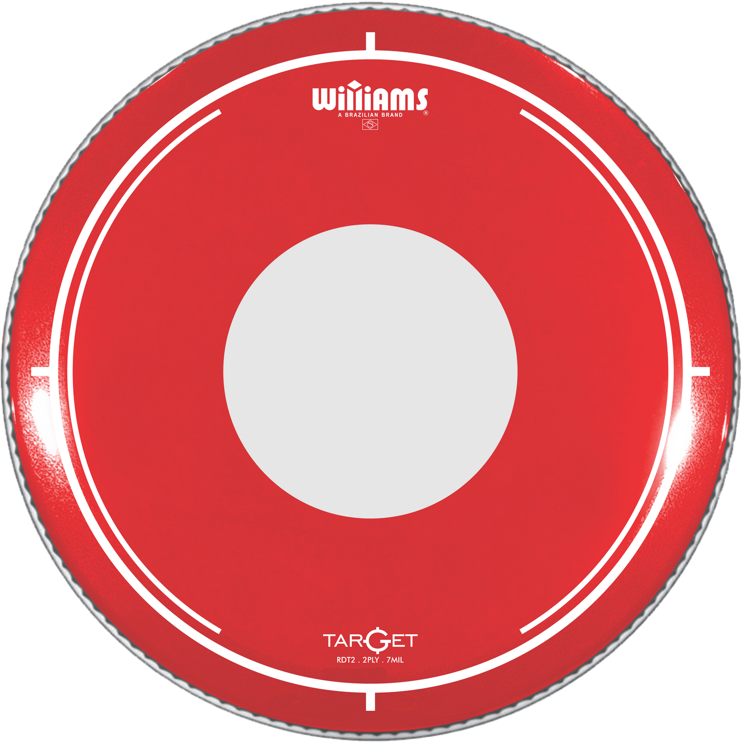 Williams 24" DP Red Oil Target White Dot Drumhead (RDT2-7MIL-24)