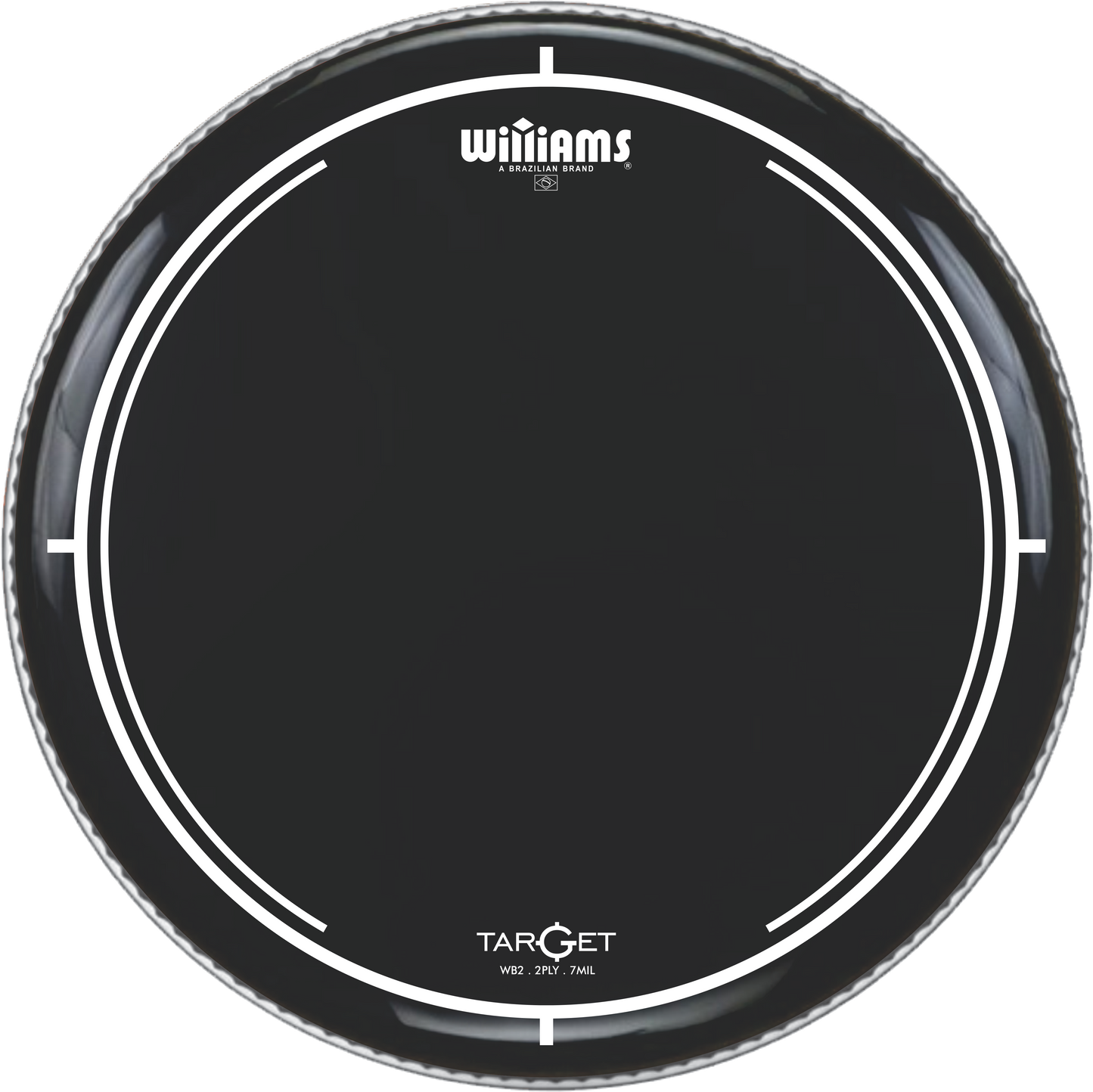Williams 22" DP Black Oil Target Drumhead (WB2-7MIL-22)