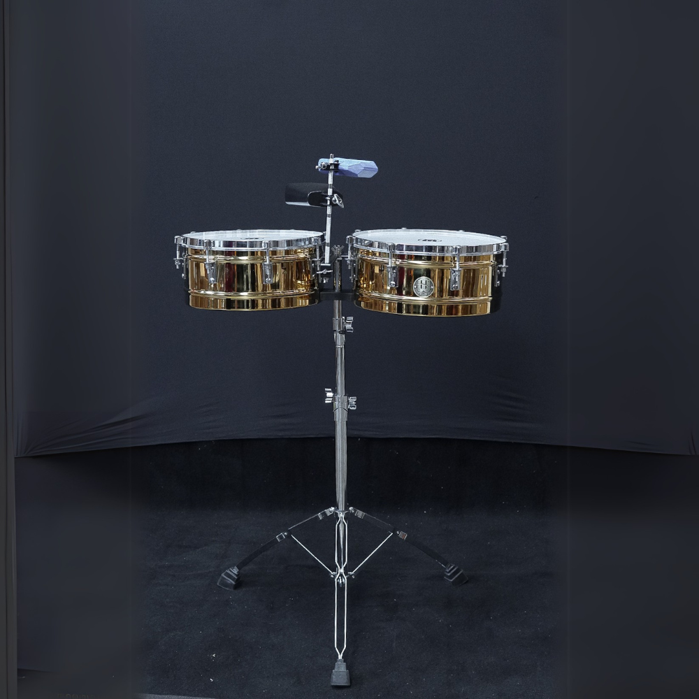 Williams PercussionTimbales Steel 14/15X6.5 Lacquer + Stand + 2 Cowbell