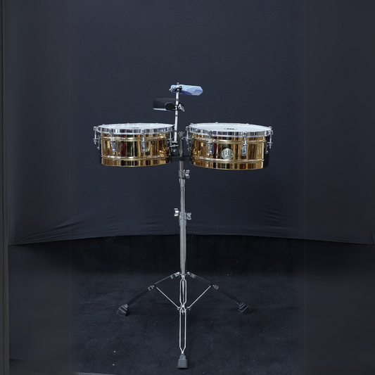 Williams PercussionTimbales Steel 14/15X6.5 Lacquer + Stand + 2 Cowbell