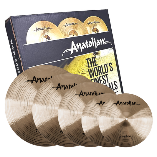 Anatolian Cymbals Pack - 5pc Traditional Series (14H, 16C, 18C, 21R)