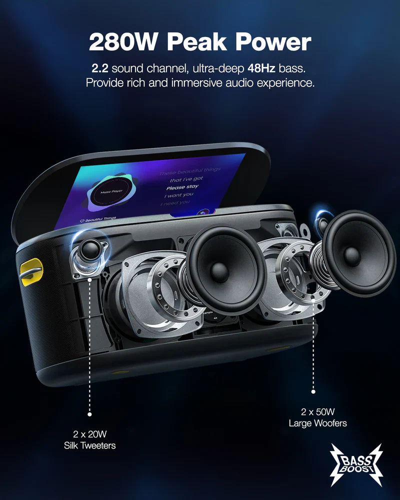 S1 - Ikarao Shell S1 Smart Karaoke Machine - 10.1"" HD Touchscreen and two Microphones