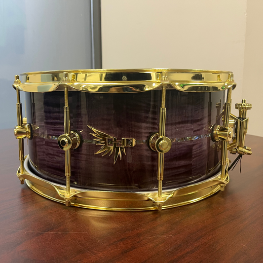 Hendrix Flamed Maple w. Purple High Gloss - 14x6.5" Snare Drum