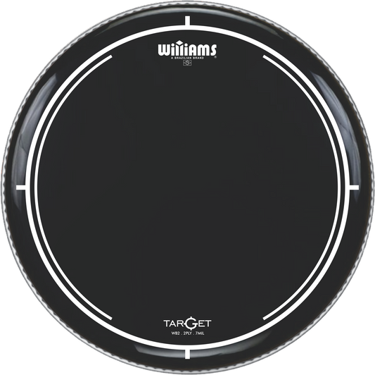 Williams 18" DP Black Oil Target Bass Drum Drumhead (WB2-7MIL-18BD)